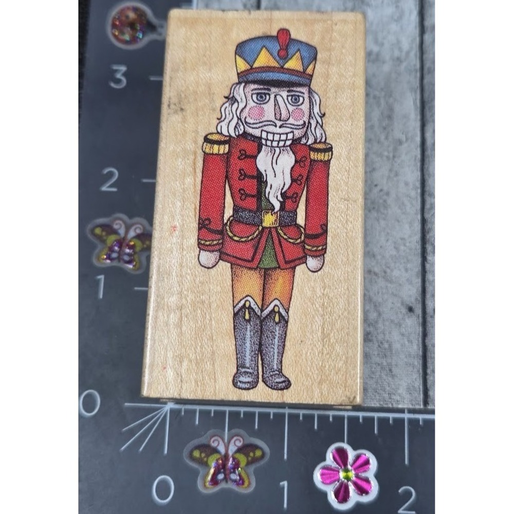 All Night Media Nutcracker 682G Christmas Rubber Stamp Wood #O62